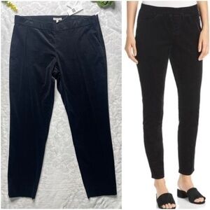 Eileen Fisher Superfine Wale Stretch Corduroy Slim Ankle Pants in Black NWT